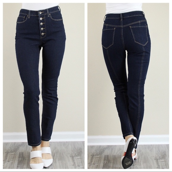 VENUS Denim - New VENUS High Waist Button Up Skinny Jeans
